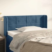 vidaXL Tăblie pat cu aripioare albastru închis 83x16x78/88 cm catifea