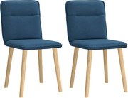 vidaXL Scaune de bucătărie, 2 buc., albastru, textil