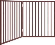 vidaXL Poartă pentru câini pliabilă 2 panouri maro, 160 cm, lemn plop