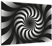 Tablou abstract cu spirala alb neagră (70x50 cm)