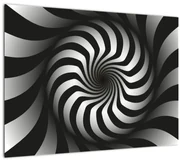 Tablou abstract cu spirala alb neagră (70x50 cm)