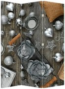 Paravan - Decorațiuni argintii de Crăciun (126x170 cm)