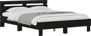 vidaXL Cadru de pat Stejar Negru 160 x 200 cm Lemn compozit