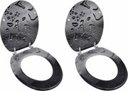 vidaXL Capace WC, 2 buc., MDF, model picături de apă