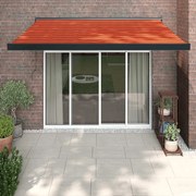 vidaXL Copertină retractabilă portocaliu/maro 3x2,5 m, textil/aluminiu