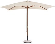 Umbrela pentru gradina/terasa Syros, Bizzotto, 300 x 300 x 250 cm, stalp Ø48 mm, lemn/poliester, natural