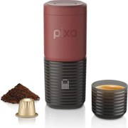 Espressor portabil Wacaco Pixapresso, 20 bari, 9000 mAh, 120 ml, Cafea macinata si capsule, Panou de control tactil cu LED, Rosu