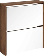 vidaXL Pantofar cu oglindă, 2 niveluri, stejar maro, 63x17x67 cm