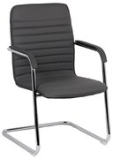 Scaun de așteptare gri OFF 835 din piele ecologică cu aspect elegant