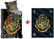 Harry Potter Houses set lenjerie și pătură polar