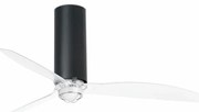 Lustra cu Ventilator si telecomanda TUBE FAN M negru mat/transparent