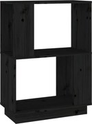 vidaXL Bibliotecă/Separator cameră negru 51x25x70 cm lemn masiv de pin