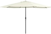 vidaXL Umbrelă de soare de grădină, stâlp metalic, alb nisipiu 390 cm