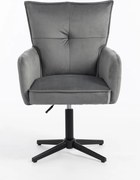 HR250CROSS Scaun Catifea Grafit Bază Neagră