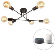Plafoniera inteligentă neagră cu 6 lumini, inclusiv Wifi G95 - Sydney