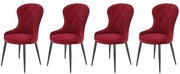 Set 4 scaune K366 velvet bordo