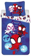Lenjerie de pat pentru copii albastră din bumbac pentru pat de o persoană 140x200 cm Spidey – Jerry Fabrics