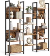 Raft pentru scară, design industrial 158 x 24 x 166 cm Vintage maro negru