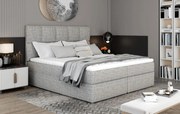 Pat boxspring, tapitat, cu spatiu pentru depozitare, 145x210 cm, Glossy, Eltap (Culoare: Sawana 05 / Gri inchis)