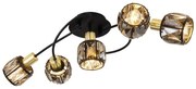 Plafoniera cu 5 spoturi design modern INDIANA auriu, negru