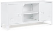 Comoda TV alba din metal, 120,5x40x58,5 cm, Cambridge Bizzotto