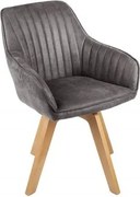 Set de 2 scaune pivotante Livorno catifea gri