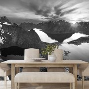 Fototapet panorama  montană în design alb-negru