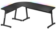 Masă PC de colț Hyperion 6.0 (negru + multicolor) (cu iluminat LED). 1087515