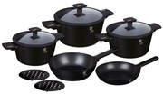 Set oale si tigai cu capace, 10 piese Monaco Collection Berlinger Haus BH 7081, antiaderente, titan, inductie, design elegant