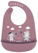 Canpol babies baveta din silicon cu buzunar, Salut Paris - claret