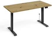 Masă PC electrică Motiva 120 (Negru + Stejar artisan). Promo -7%. 1124892