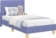 vidaXL Cadru de pat pentru copii cu spătar Albastru Jeans 80 x 160 cm
