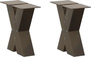 vidaXL Picioare pentru măsuță de cafea în formă de X, 2 buc., oțel natural, 40x(30-31) cm