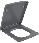 Capac WC, Villeroy&amp;Boch Memento 2.0, cu inchidere lenta, Graphite, 8M24S1I4