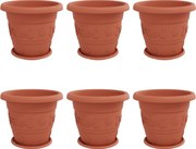 vidaXL Ghivece pentru plante 6 pcs Roșu cărămidă Ø 26 x 21.5 cm