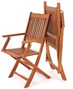 Deuba Set 2 scaune de gradina pliante Sydney din salcam - certificat FSC