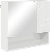 vidaXL Dulap cu oglindă Alb lucios 59 x 17 x 55 cm Lemn compozit