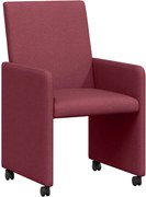 vidaXL Scaune de dining cu roți 2 pcs bordo 57 x 66 x 94 cm țesătură