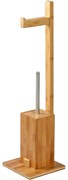 Suport din bambus pentru hârtie igienică cu perie MSV 19 x 19 x 70,5 cm