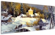 Tablou - Orășel iarna (120x50 cm)