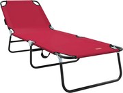vidaXL Șezlong pliabil Roșu 188 x 57 x 86,5 cm Poliester