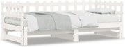 vidaXL Pat de zi extensibil, alb, 2x(90x200) cm, lemn masiv de pin
