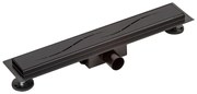 Burela negru mat scurgere de duș liniară, 90 cm