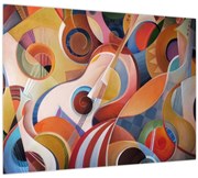 Tablou pe sticlă - Abstract muzical (70x50 cm)