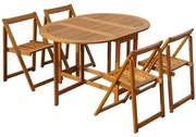 vidaXL Set mobilier de exterior pliabil, 5 piese, lemn masiv de acacia