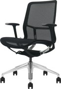 Emily Black Ergo F5-G05 – Scaun ergonomic premium, Mesh respirabil 4D, înclinare cu blocare, înălțime reglabila, cadru din nylon, bază din aluminiu, Negru