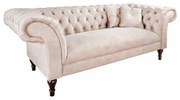 Canapea fixa eleganta Paris Chesterfield, sampanie