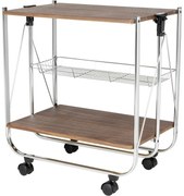 Wenko Cărucior pliabil pentru servit masa Dinett, nuc, 70 x 40,6 x 68 cm