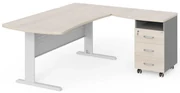 Statie de lucru de colt Manager 180 x 160 cm, dreapta, salcâm deschis / gri