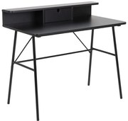 Birou cu raft si sertar DURANGO 100x55 cm, negru